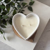 White Stoneware Heart Candle